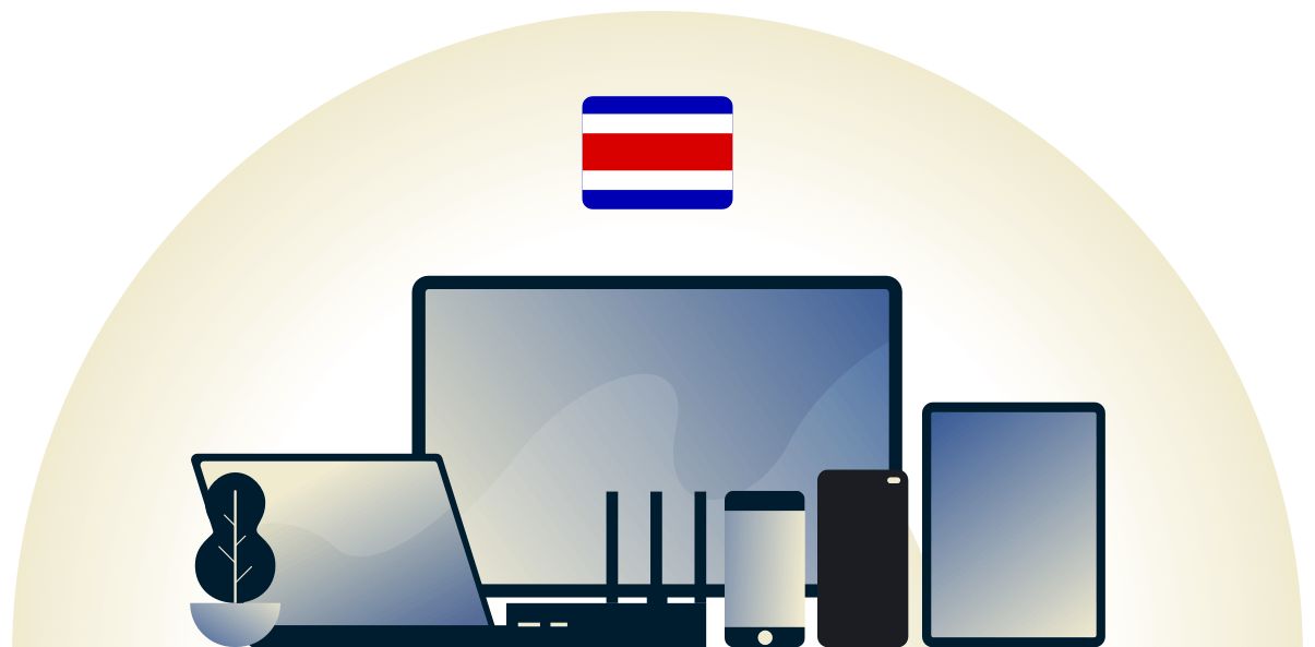 Costa Rica VPN beskytter en r&aelig;kke forskellige enheder.